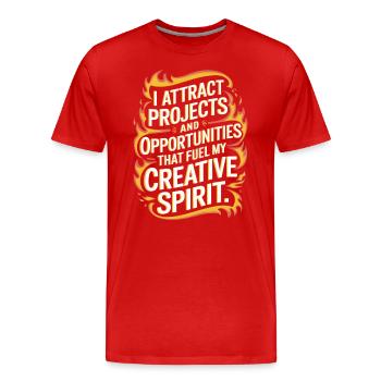 I attract projects and opportunities for my - Men's Premium Organic T-Shirt - red - Front - Damien (186cm)