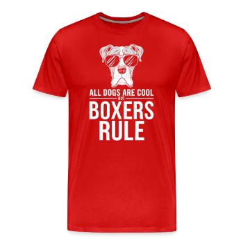 Alle Hunde Sind Cool Aber Boxer Regieren Lustiger - Männer Premium Bio T-Shirt - Rot - Vorne - Damien (186cm)