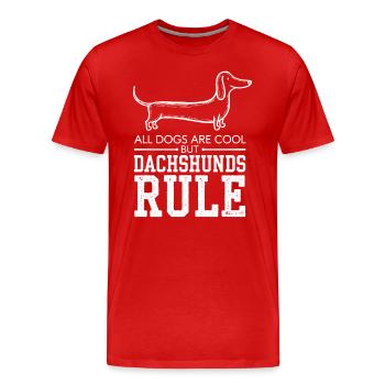 Alle Hunde Sind Cool Aber Dackel Regieren - Männer Premium Bio T-Shirt - Rot - Vorne - Damien (186cm)