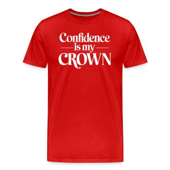 La confiance en soi est mon signe du zodiaque Lion - T-shirt bio Premium Homme - rouge - Devant - Damien (186cm)