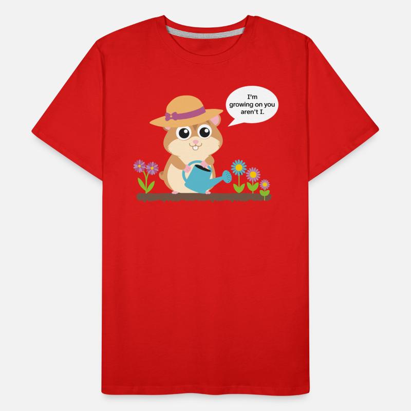 Wachsender Hamster Mit Gießkanne Im Garten Männer Premium Bio T-Shirt