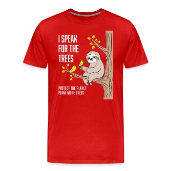 Ich Spreche Für Die Bäume: Umweltaktivist Design - Männer Premium Bio T-Shirt - Rot - Vorne - Damien (186cm)