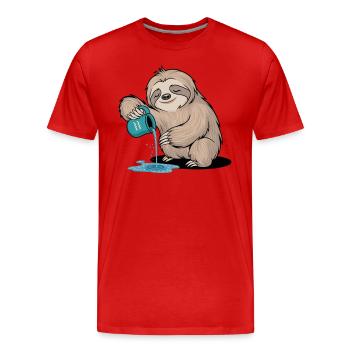 Signe du zodiaque paresseux Verseau avec pichet d’eau - T-shirt bio Premium Homme - rouge - Devant - Damien (186cm)