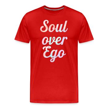 Inspiration : Citation de l’âme sur l’ego - T-shirt bio Premium Homme - rouge - Devant - Damien (186cm)
