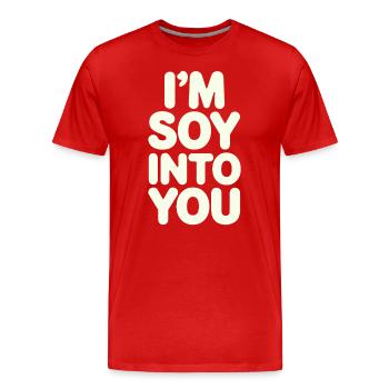 Ich Bin Soja In Dich Verliebt Vegan Vegetarian - Männer Premium Bio T-Shirt - Rot - Vorne - Damien (186cm)