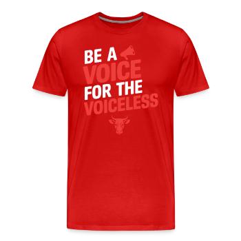 Soyez une voix pour le végétalien sans voix - T-shirt bio Premium Homme - rouge - Devant - Damien (186cm)