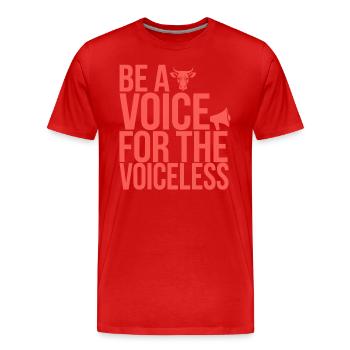 Soyez une voix pour le végétalien sans voix - T-shirt bio Premium Homme - rouge - Devant - Damien (186cm)