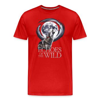 Echos Der Wildnis Wolf Und Mond - Männer Premium Bio T-Shirt - Rot - Vorne - Damien (186cm)