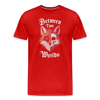 Entre deux mondes Fox Skull Art - T-shirt bio Premium Homme - rouge - Devant - Damien (186cm)