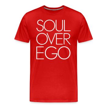 Citation de spiritualité inspirante de l’âme sur l’ego - T-shirt bio Premium Homme - rouge - Devant - Damien (186cm)