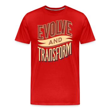 Evolve and Change: Inspiring - Men's Premium Organic T-Shirt - red - Front - Damien (186cm)