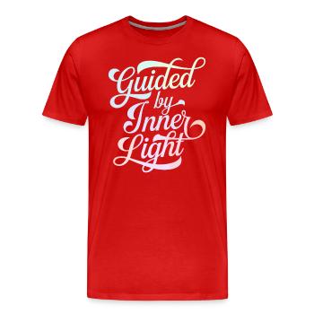 Guidé par la lumière intérieure Inspirant - T-shirt bio Premium Homme - rouge - Devant - Damien (186cm)