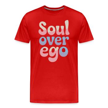 Citation sur la spiritualité de l’âme sur l’ego - T-shirt bio Premium Homme - rouge - Devant - Damien (186cm)