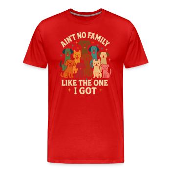 Pas de famille comme la mienne – les chiens et la famille - T-shirt bio Premium Homme - rouge - Devant - Damien (186cm)