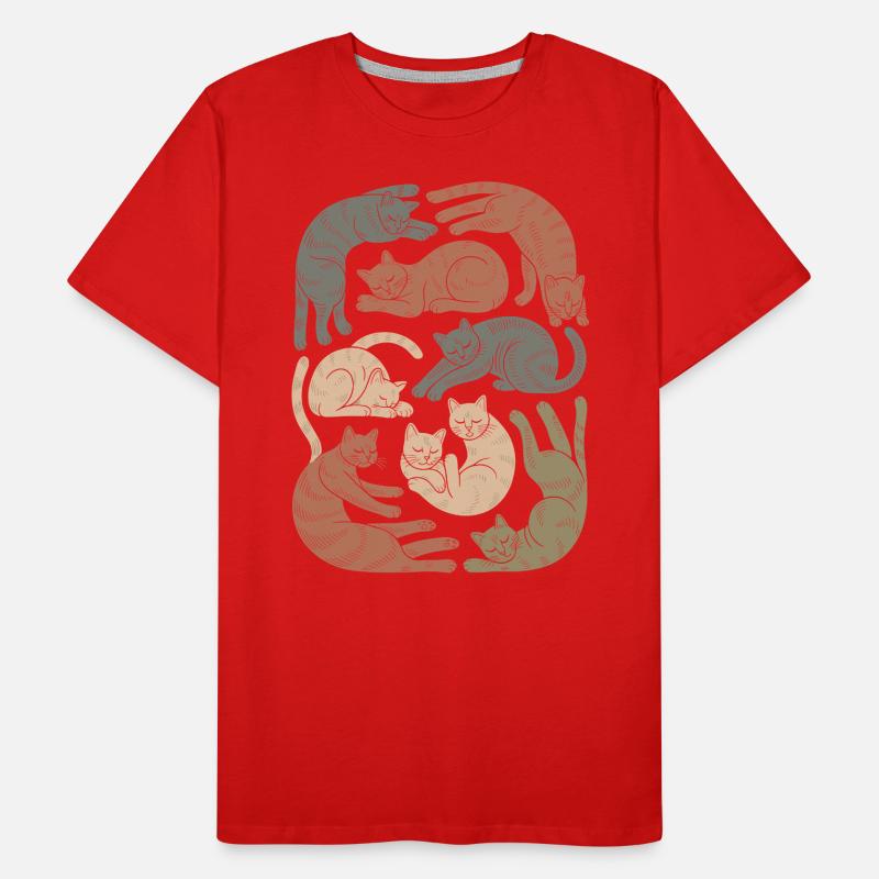 Motif de chat boho décontracté T-shirt bio Premium Homme