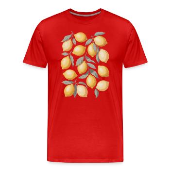 Citrons frais Illustration vintage - T-shirt bio Premium Homme - rouge - Devant - Damien (186cm)