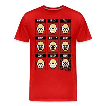 Rien ne vaut une bière ! (buveur de bière drôle POS 3C) - T-shirt bio Premium Homme - rouge - Devant - Damien (186cm)