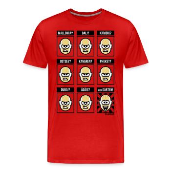Nichts Geht Über Meinen Garten! (Urlaub / POS 3C) - Männer Premium Bio T-Shirt - Rot - Vorne - Damien (186cm)