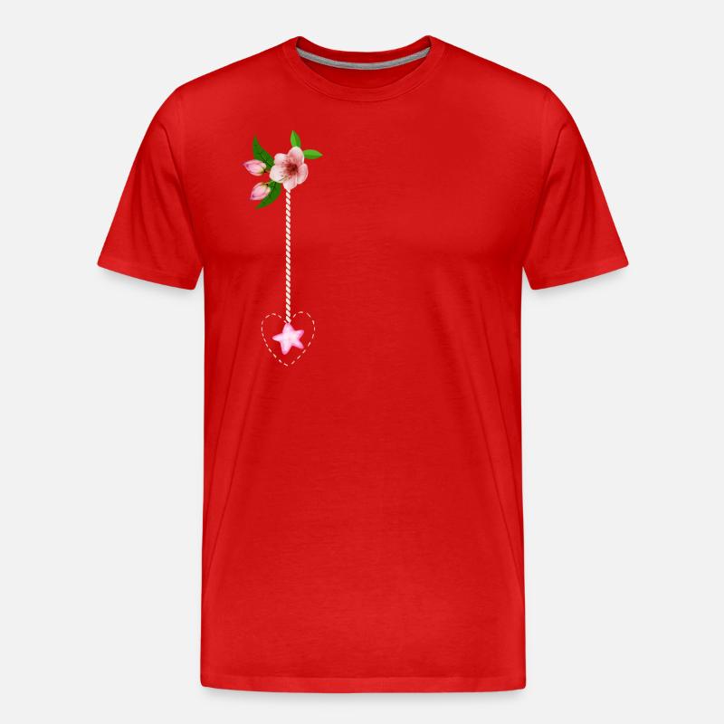 Blumenarrangement - Männer Premium Bio T-Shirt - Rot