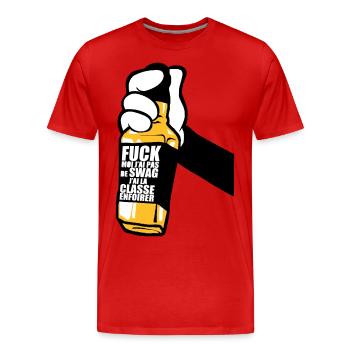 Hand Fuck Swag - T-shirt bio Premium Homme - rouge - Devant - Damien (186cm)