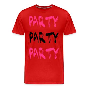 Party - Männer Premium Bio T-Shirt - Rot - Vorne - Damien (186cm)