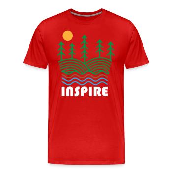 Les arbres, la terre, l’eau, inspirent la nature - T-shirt bio Premium Homme - rouge - Devant - Damien (186cm)