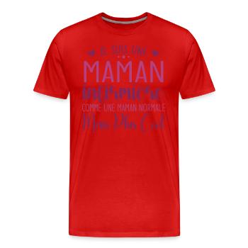 Cadeau Infirmière – Je Suis Une Maman Infirmière - T-shirt bio Premium Homme - rouge - Devant - Damien (186cm)