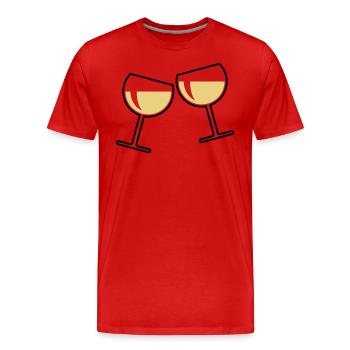 2 verres à vin blanc (vin blanc / vin / rond à / 2C) - T-shirt bio Premium Homme - rouge - Devant - Damien (186cm)