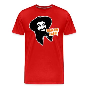 Shalom Rabbi Louis de Funès - Men's Premium Organic T-Shirt - red - Front - Damien (186cm)