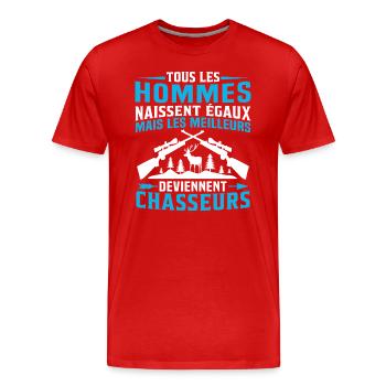 Les meilleurs Deviennent Chasseurs - T-shirt bio Premium Homme - rouge - Devant - Damien (186cm)