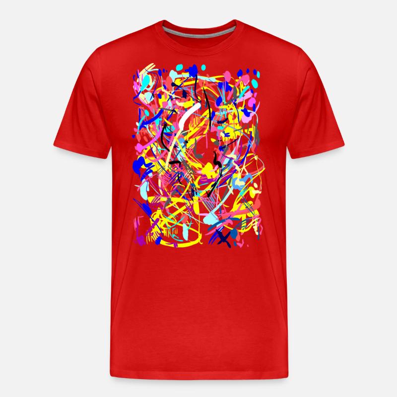 Farben Kunst Abstrakt - Männer Premium Bio T-Shirt - Rot