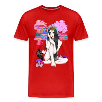 Natur Magie magisch Okkult spirituell Fantasy Wald - Männer Premium Bio T-Shirt - Rot - Vorne - Damien (186cm)