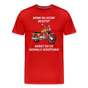 lustiger Spruch Simson - Männer Premium Bio T-Shirt - Rot - Vorne - Damien (186cm)