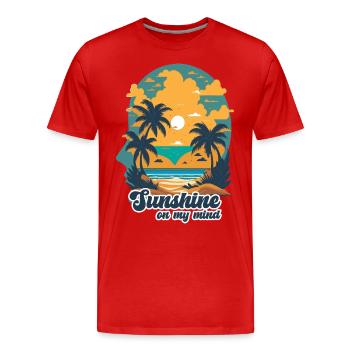 Sunshine in my mind. Cool summertime design. - Men's Premium Organic T-Shirt - red - Front - Damien (186cm)