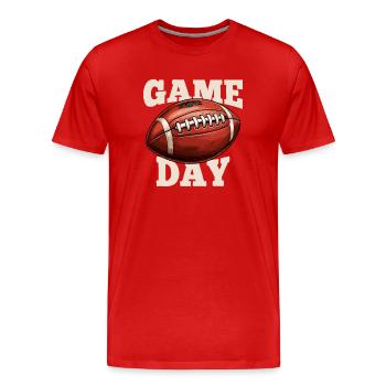 Jour de match de football américain - T-shirt bio Premium Homme - rouge - Devant - Damien (186cm)