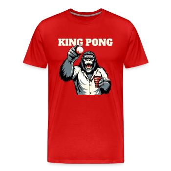 King Pong Beerpong König - T-shirt bio Premium Homme - rouge - Devant - Damien (186cm)