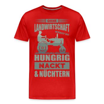 Bauerndemo Landwirt Demo Bauernprotest Treckerdemo - Männer Premium Bio T-Shirt - Rot - Vorne - Damien (186cm)
