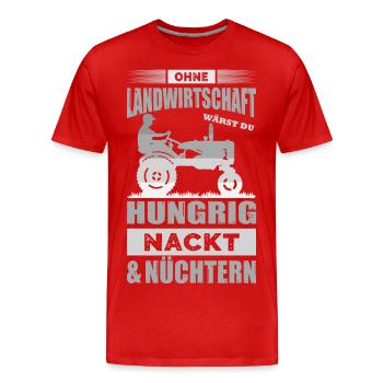 Landwirt Demo Bauernprotest Bauerndemo Treckerdemo - Männer Premium Bio T-Shirt - Rot - Vorne - Damien (186cm)