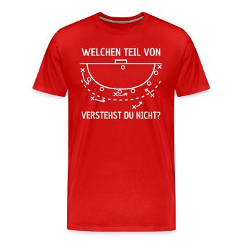 Handball Taktik Spruch - Männer Premium Bio T-Shirt - Rot - Vorne - Damien (186cm)