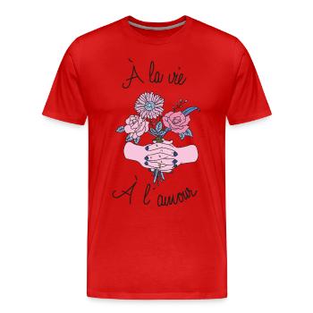 To life, to love - Men's Premium Organic T-Shirt - red - Front - Damien (186cm)