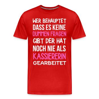 Kassiererin Spruch Verkäuferin im Einzelhandel - Männer Premium Bio T-Shirt - Rot - Vorne - Damien (186cm)
