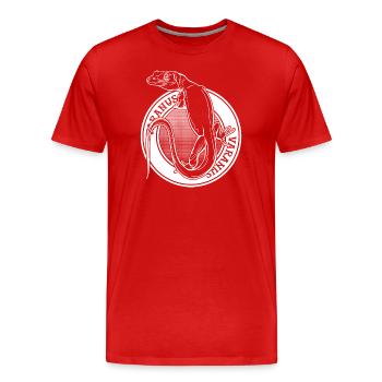 Monitor Eidechse Tattoo Stil Reptilienhalter Varanus - Männer Premium Bio T-Shirt - Rot - Vorne - Damien (186cm)