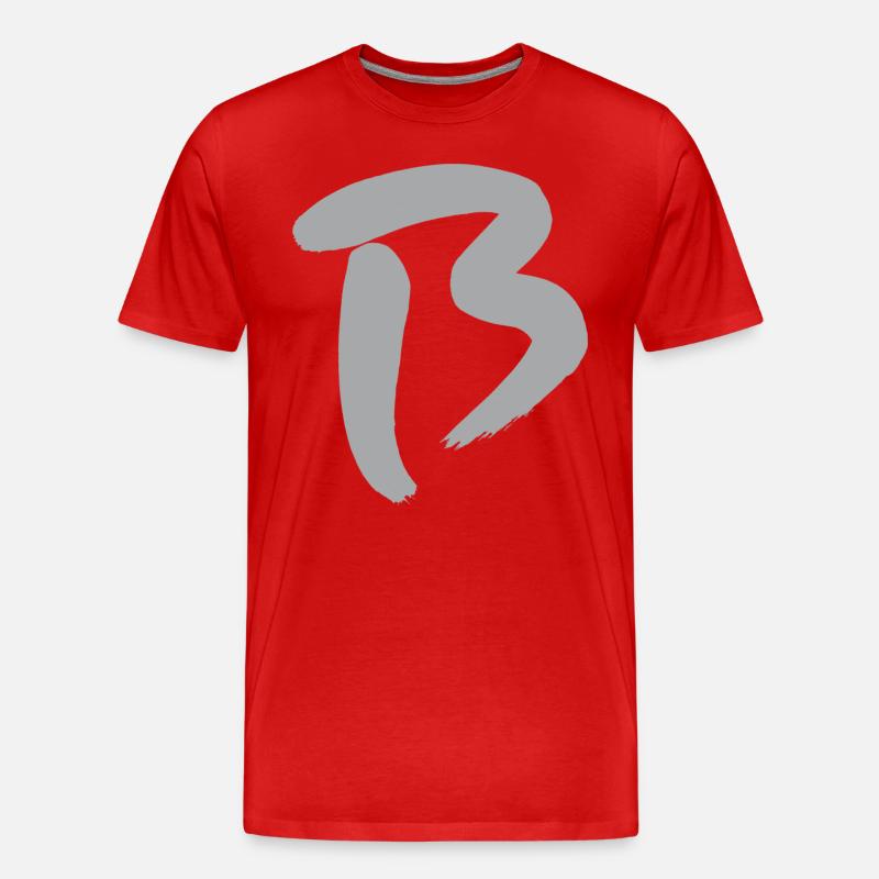 B - Anfangsbuchstabe - Männer Premium Bio T-Shirt - Rot