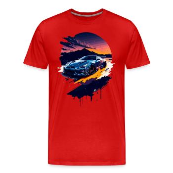 Klassischer Sportwagen - Männer Premium Bio T-Shirt - Rot - Vorne - Damien (186cm)