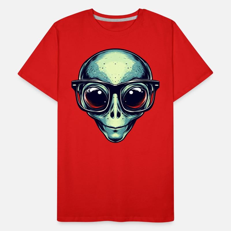 Nerdiges Alien mit Brille Männer Premium Bio T-Shirt