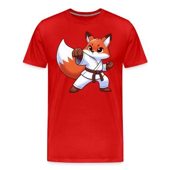Fox Karate Japanese Martial Arts Martial Arts - Men's Premium Organic T-Shirt - red - Front - Damien (186cm)