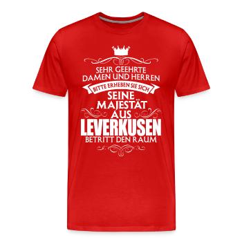 LEVERKUSEN - Majestät - Männer Premium Bio T-Shirt - Rot - Vorne - Damien (186cm)