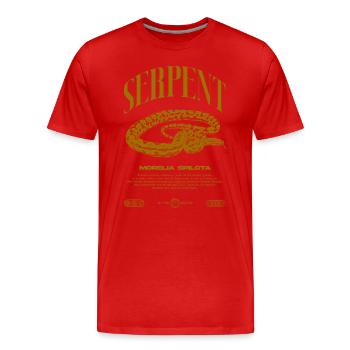 Carpet Python Modern Reptile Keeper Streetwear - Men's Premium Organic T-Shirt - red - Front - Damien (186cm)