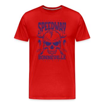 Bonneville Salt Flats Voiture de course rétro vintage - T-shirt bio Premium Homme - rouge - Devant - Damien (186cm)