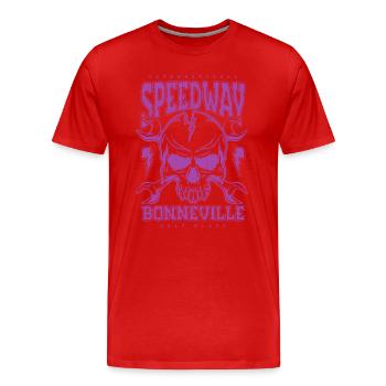 Bonneville Salt Flats Voiture de course rétro vintage - T-shirt bio Premium Homme - rouge - Devant - Damien (186cm)